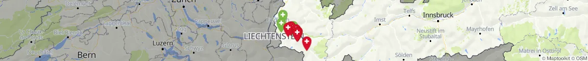 Kartenansicht für Apotheken-Notdienste in der Nähe von Bludenz (Bludenz, Vorarlberg)